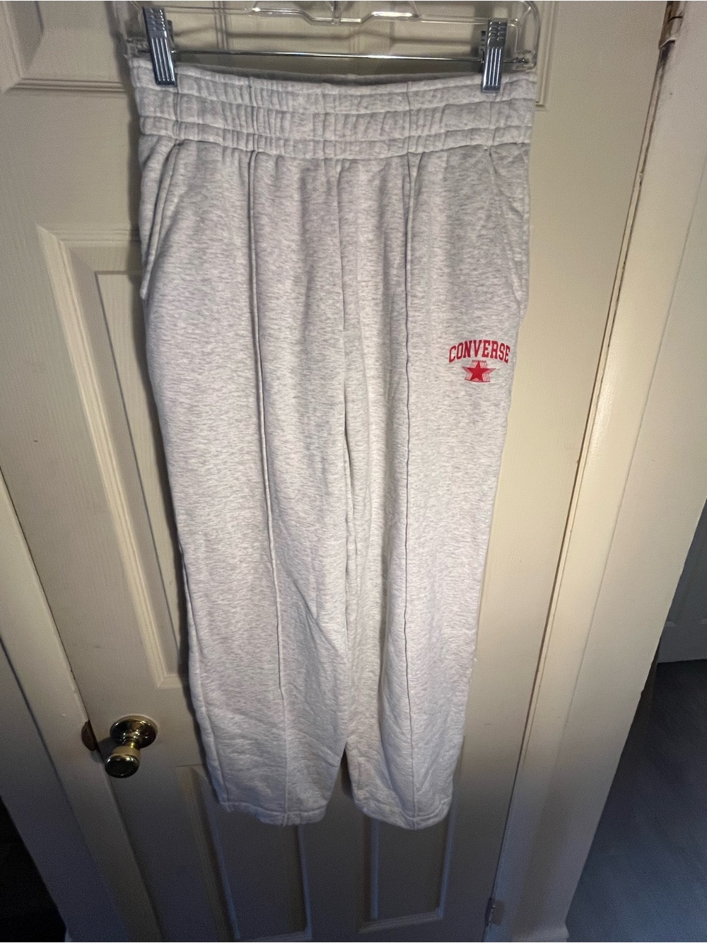 Converse Light Gray Sweatpants with Red Logo Star small - Picture 2 of 4